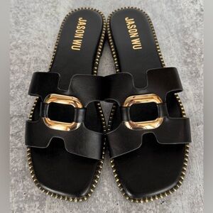 Jason Wu Black Danis Slide Sandals Women’s Size 10